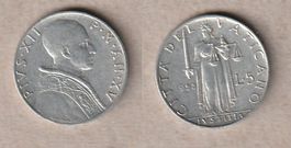 Vatikan, Pius XII, 5 Lire 1953