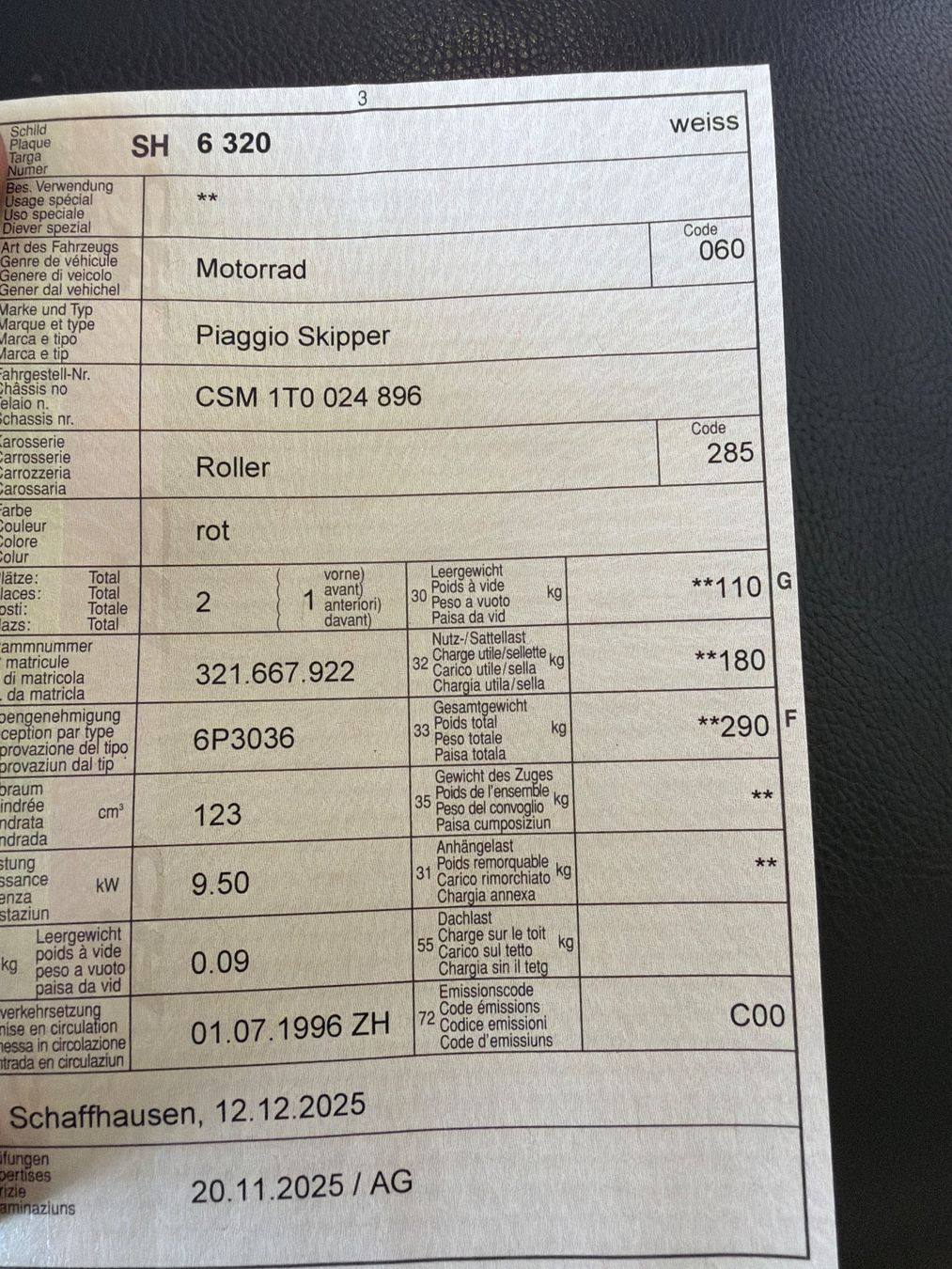Piaggio Scooter: Piaggio Skipper 125ccm VHB – Usato da Löhningen venduto da pat_k7my 5