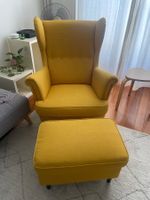 Fauteuil STRANDMON jaune avec repose-pieds Skiftebo