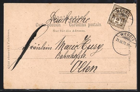 Ansichtskarten: Weggis, Pension Lützelau am Vierwaldst – Gebraucht aus Berlin von bartko-reher 1