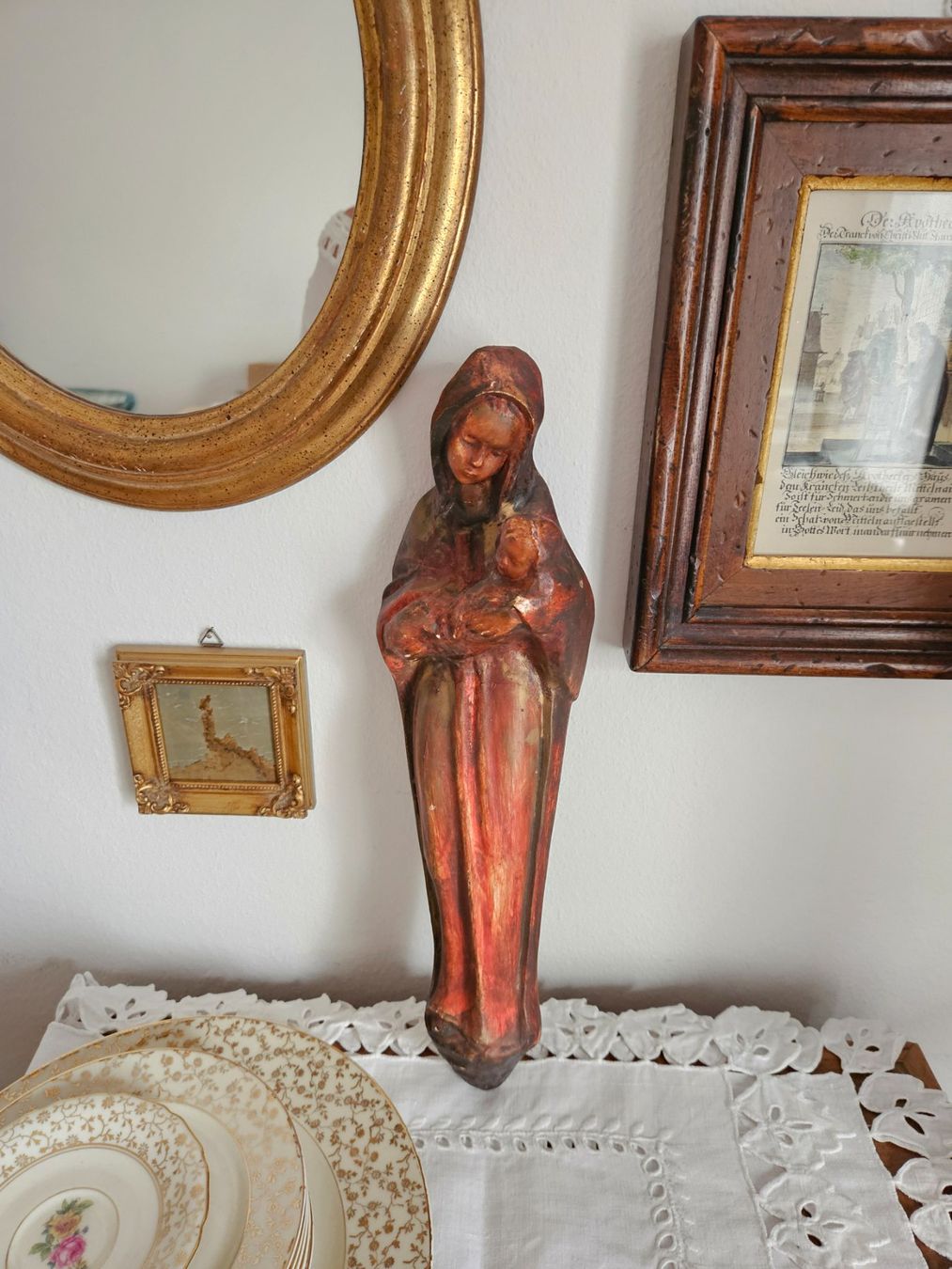 Skulpturen & Statuen: Figur Madonna mit Kind/Wandrelief – Gebraucht aus Luzern von FamilieCaGi