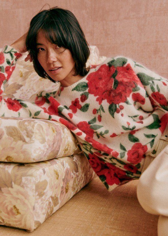 Sezane Pullover & Sweatshirts: Pullover Rosenmuster von Sezane XXS – Gebraucht aus Oberwil-Lieli von Claudine_1988 1