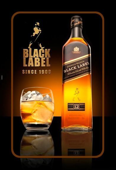 Insegne: Blechschild-JONNIE WALKER-BLACK LABEL SINCE 1909 – Nuovo e nell'imballaggio originale da Rupperswil venduto da big-one-sale