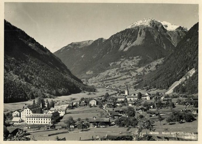 Cartoline postali: PK Matt GL mit Gufelstock 1950 – Usato da Buttikon SZ venduto da Marcelr
