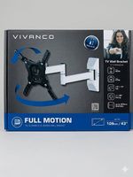 Weisse TV Wandhalterung VIVANCO Full Motion (bis 43")