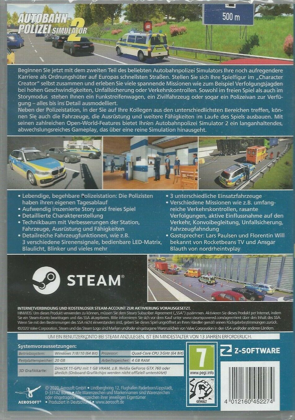 Spiele: Autobahn-Polizei Simulator 2 (PC, 2017, DVD-Box) NEUWARE – Neu und originalverpackt aus Bad Säckingen von ms-spiele-keys 1