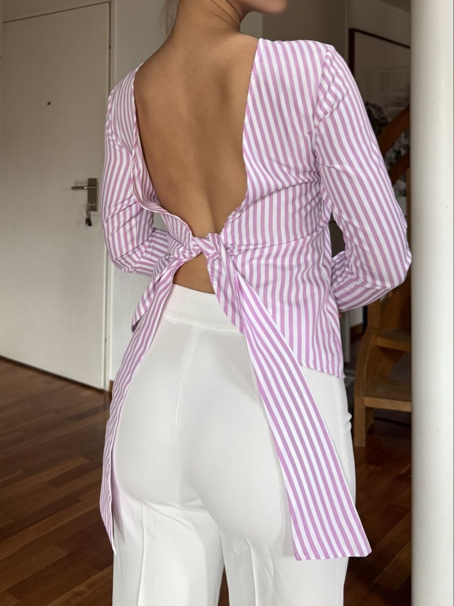 Camicette: Striped blouse tied in the back – Nuovo (secondo la descrizione) da Zürich venduto da eli_t8nw 4