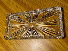 Glas Vintage Kristallglas Schale Cakeform Cakeschale Deko