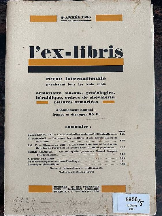 Livres: 5 Bücher/Hefte Ex Libris 1928, 1947, 1930 – D'occasion à Weggis par urs_rj7p 2