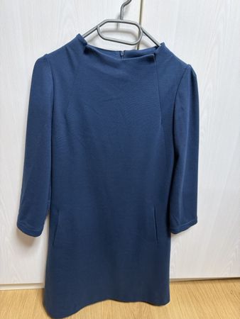 Damen Kleid Blau mit Leopardenmuster Innenfutter Grösse 38