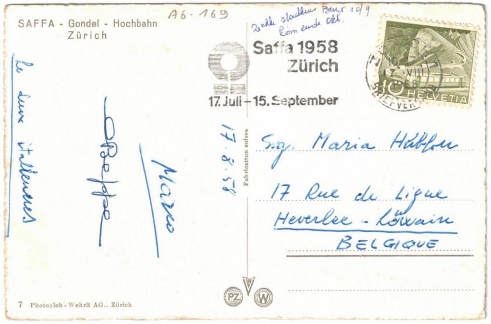 Ansichtskarten: Zürich - Gondelbahn SAFFA – Gebraucht aus Binningen von Mountainrider 1