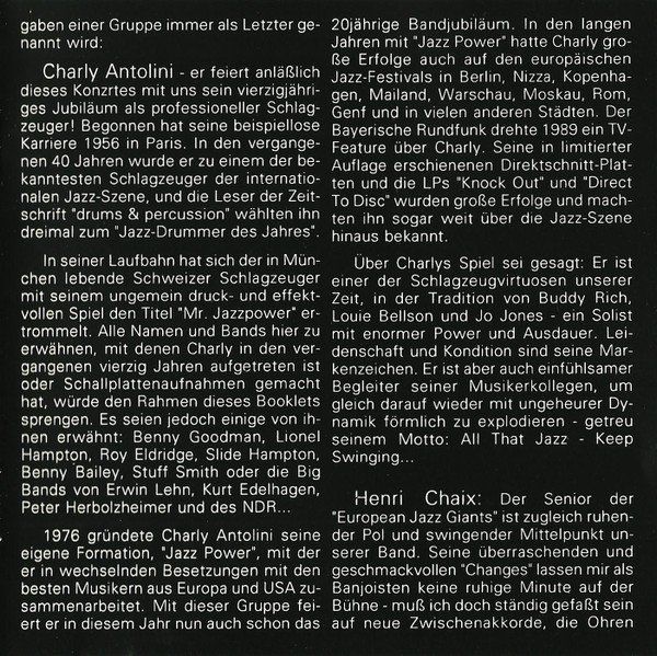 CD: Peter "Banjo" Meyer EUROPEAN JAZZ GIANTS Charly Antolini CD – Usato da Kandergrund venduto da Sososo 6