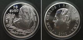SPANIEN 10 Euro 2002 RAFAEL ALBERTI Silber PP