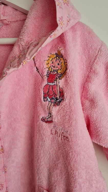 Schiesser Mädchen Bademantel Pink - Kapuze Mit Sternenknöpfen