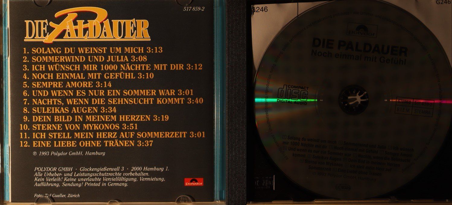 CD: Die Paldauer – Noch Einmal Mit Gefühl – Usato da Luzern venduto da CONTENTI 1