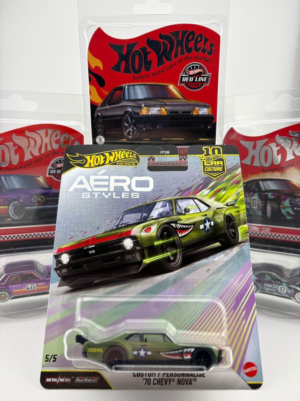 Hot Wheels Modellini d'auto: Hot Wheels Custom 70 Chevy Nova Aero Styles Premium – Nuovo e nell'imballaggio originale da Flawil venduto da HeisseReifen