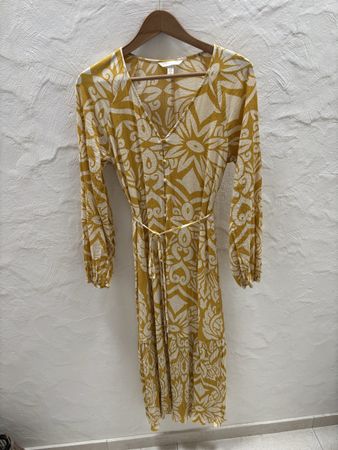 Kleid H&M gelb/weiss, XXS 