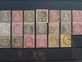 1862, Sitzende Helvetia, Tolles Lot mit ZWERGSTEMPEL (20x)