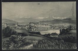 Wil /SG, Teilansicht mit Bergen