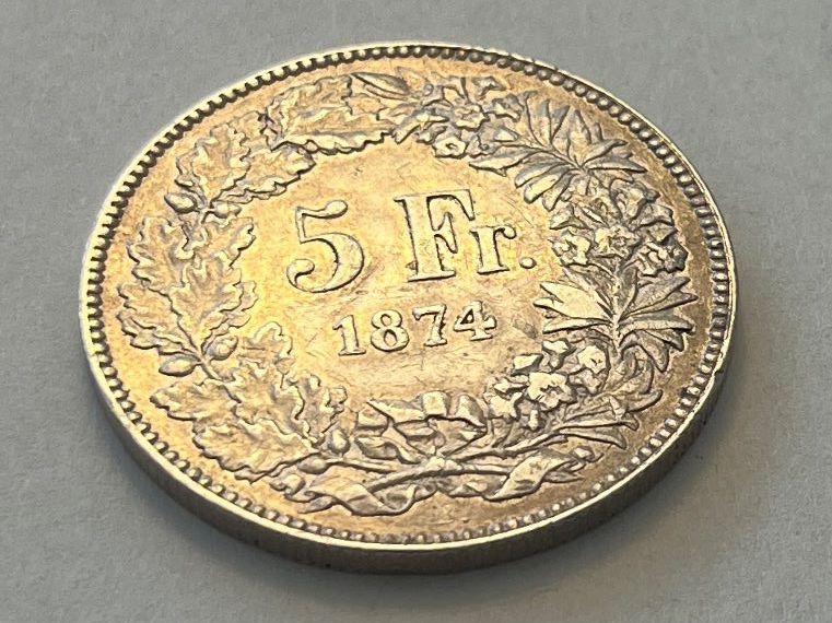 Toutes les monnaies: 5 Franken 1874 B. – D'occasion à Tägerwilen par Beata1sager
