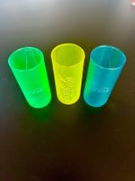 Coca Cola Gläser neon, 3 Stück gelb, blau, grün