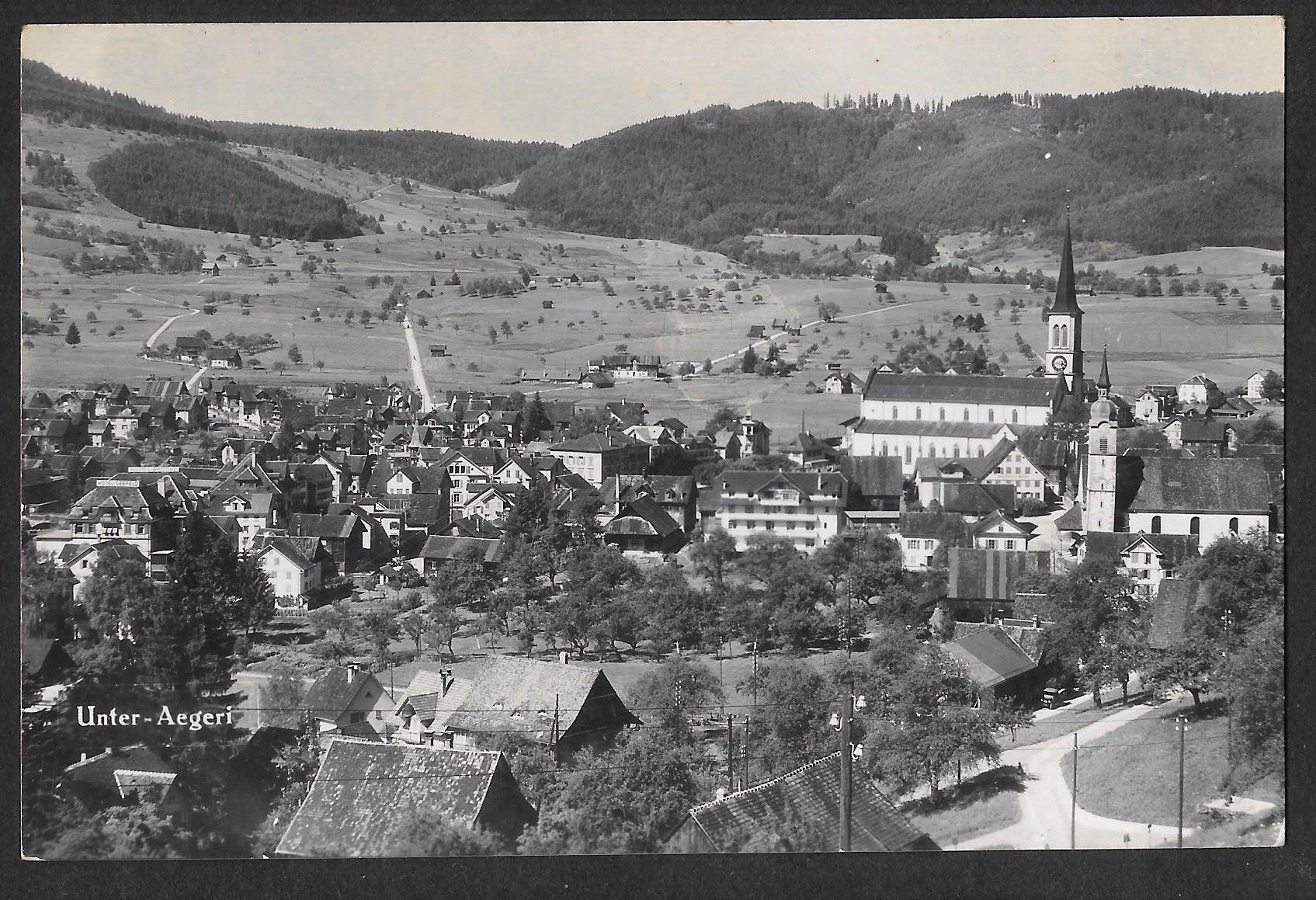 Cartoline postali: Unterägeri Teilansicht Feldpoststempel – Usato da Olten venduto da clotaldi