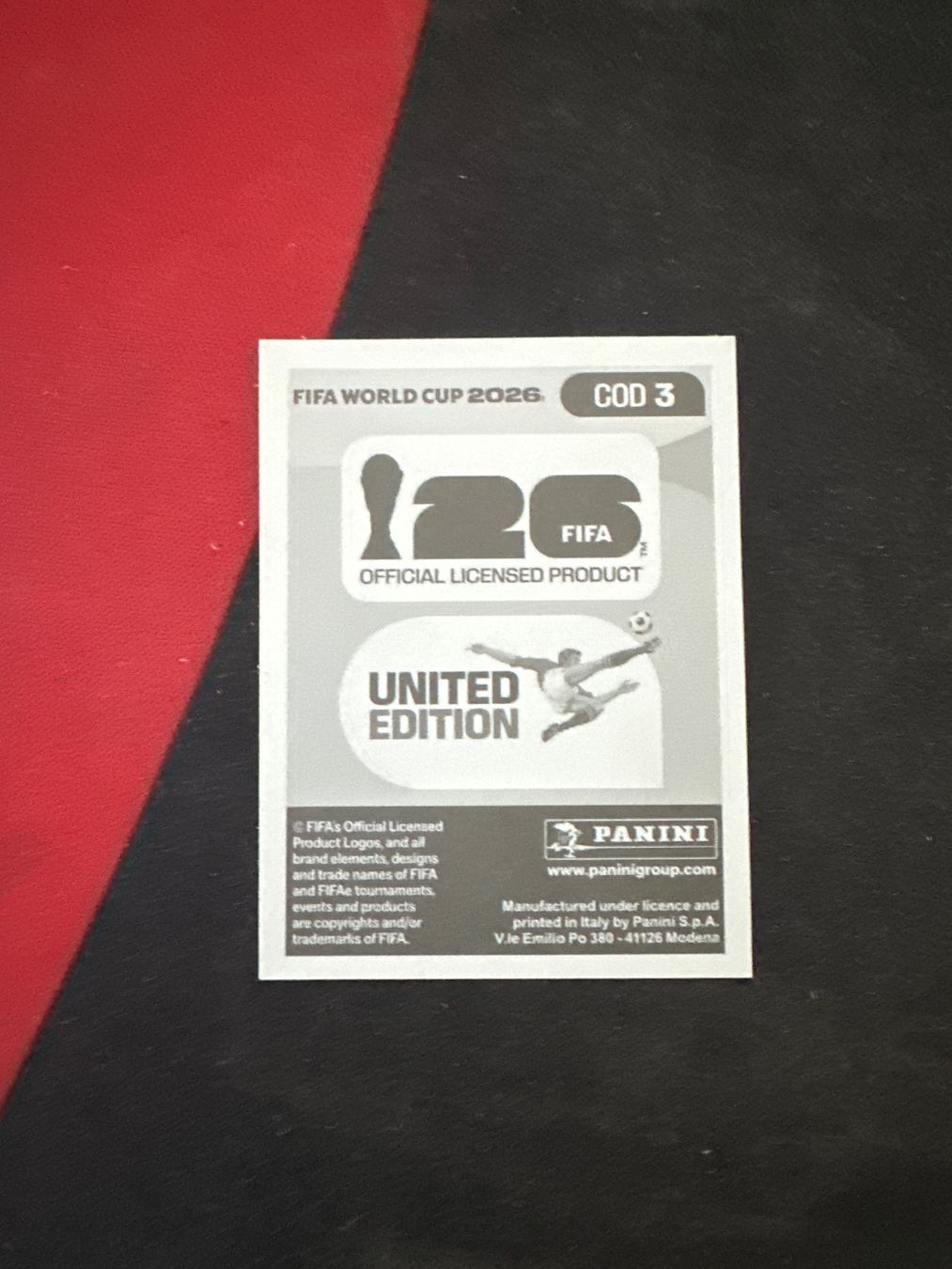 Panini Carte collezionabili: Panini FIFA WM 2026 Sticker - COD 3 – Usato da Sulz AG venduto da DealWerk 1