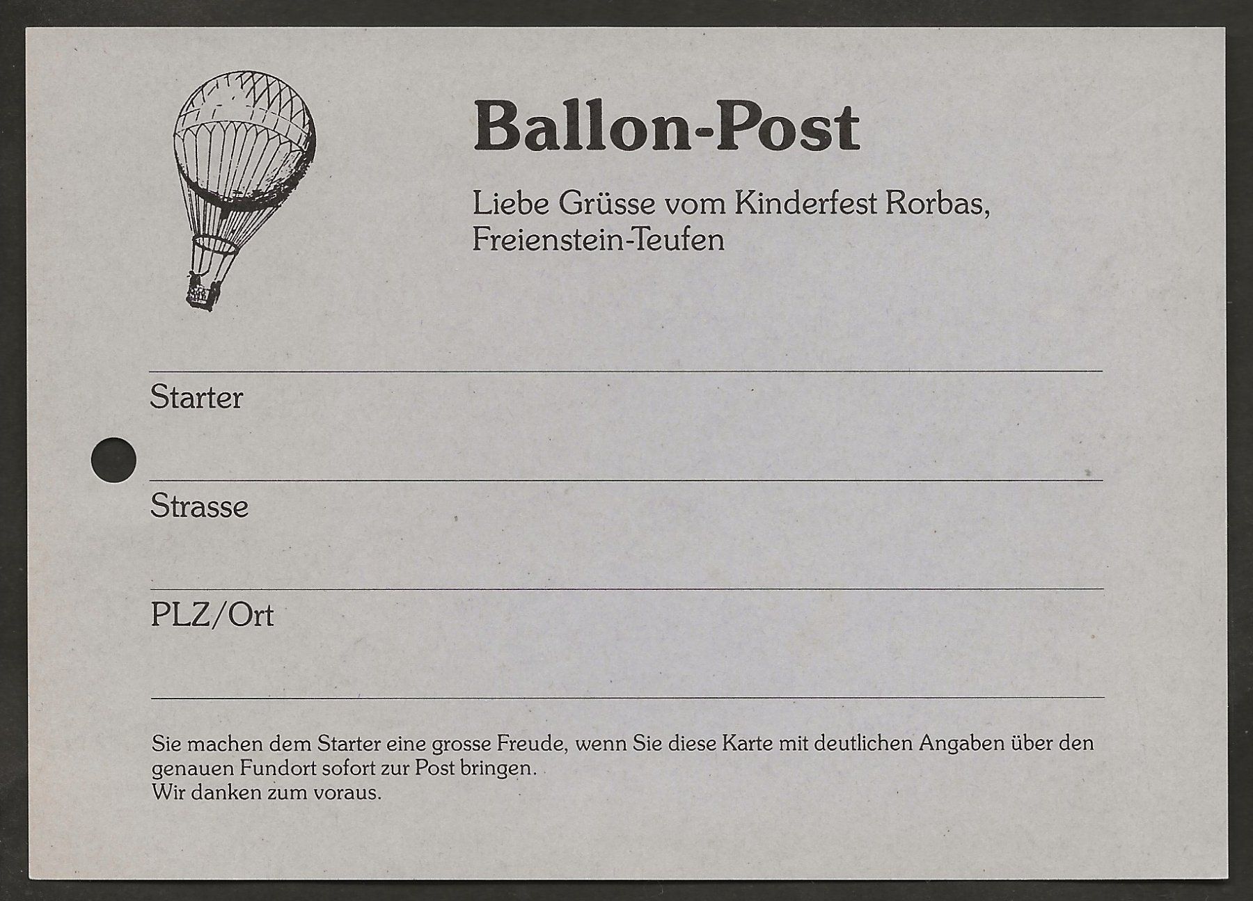 Tutti i francobolli: Ballon Schweiz Kinderfest Rorbas ungebraucht Luftpost – Usato da Au ZH venduto da xelagreb01