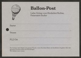 Ballon Schweiz Kinderfest Rorbas ungebraucht Luftpost