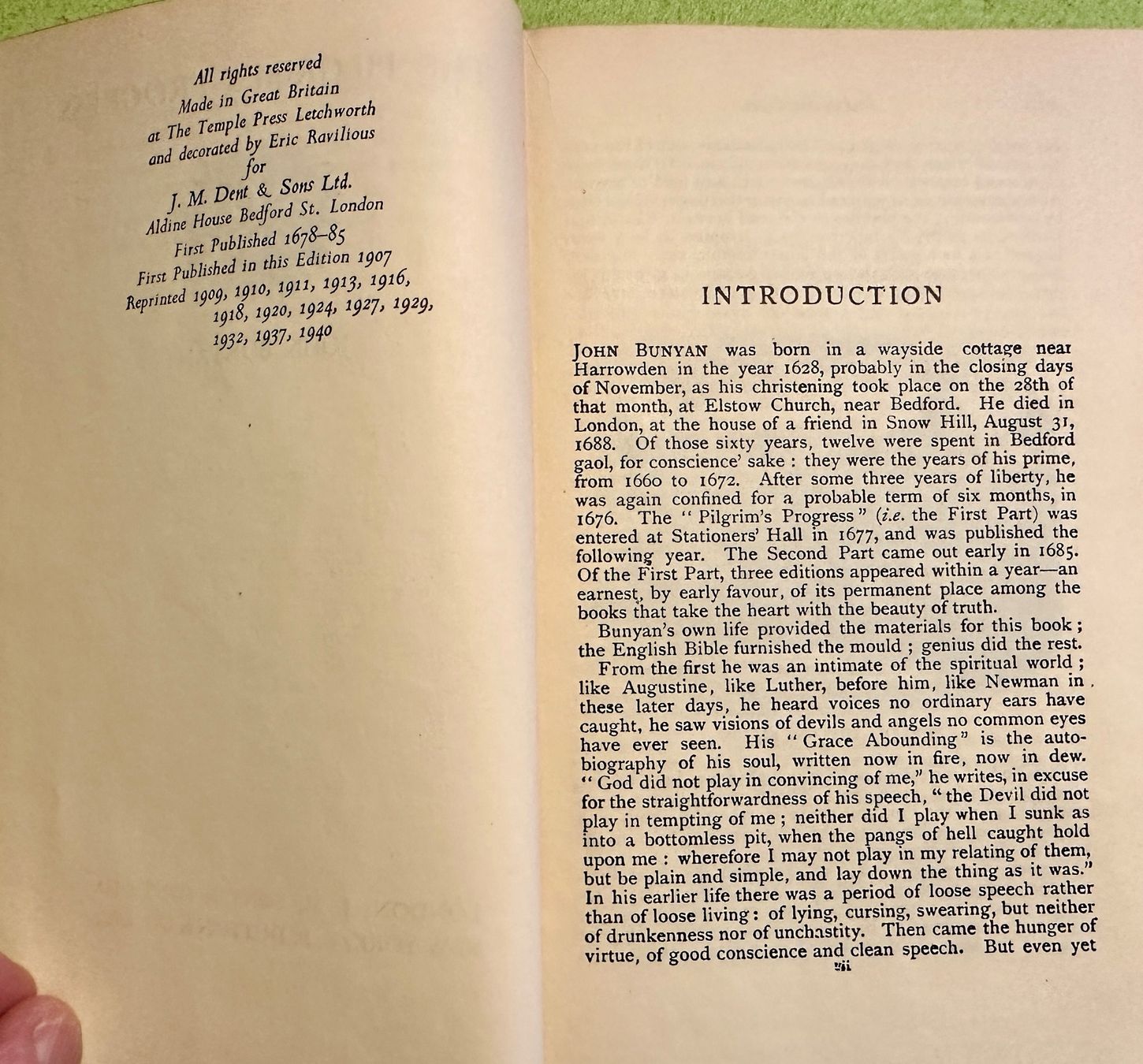 Libri: John Bunyan: The Pilgrim's Progress. Everyman's library – Usato da Zürich venduto da allp 4
