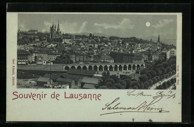 Cartes postales: Litho Lausanne, Totalansicht in einer Vo – D'occasion à Berlin par bartko-reher