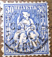 Sitzende Helvetia 41b Reinblau mit Attest Kat. 350.-