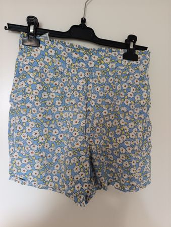 Mango Shorts Floral Pattern Blue White Size S Used