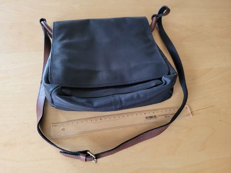 Leder Handtasche Umhängetasche schwarz