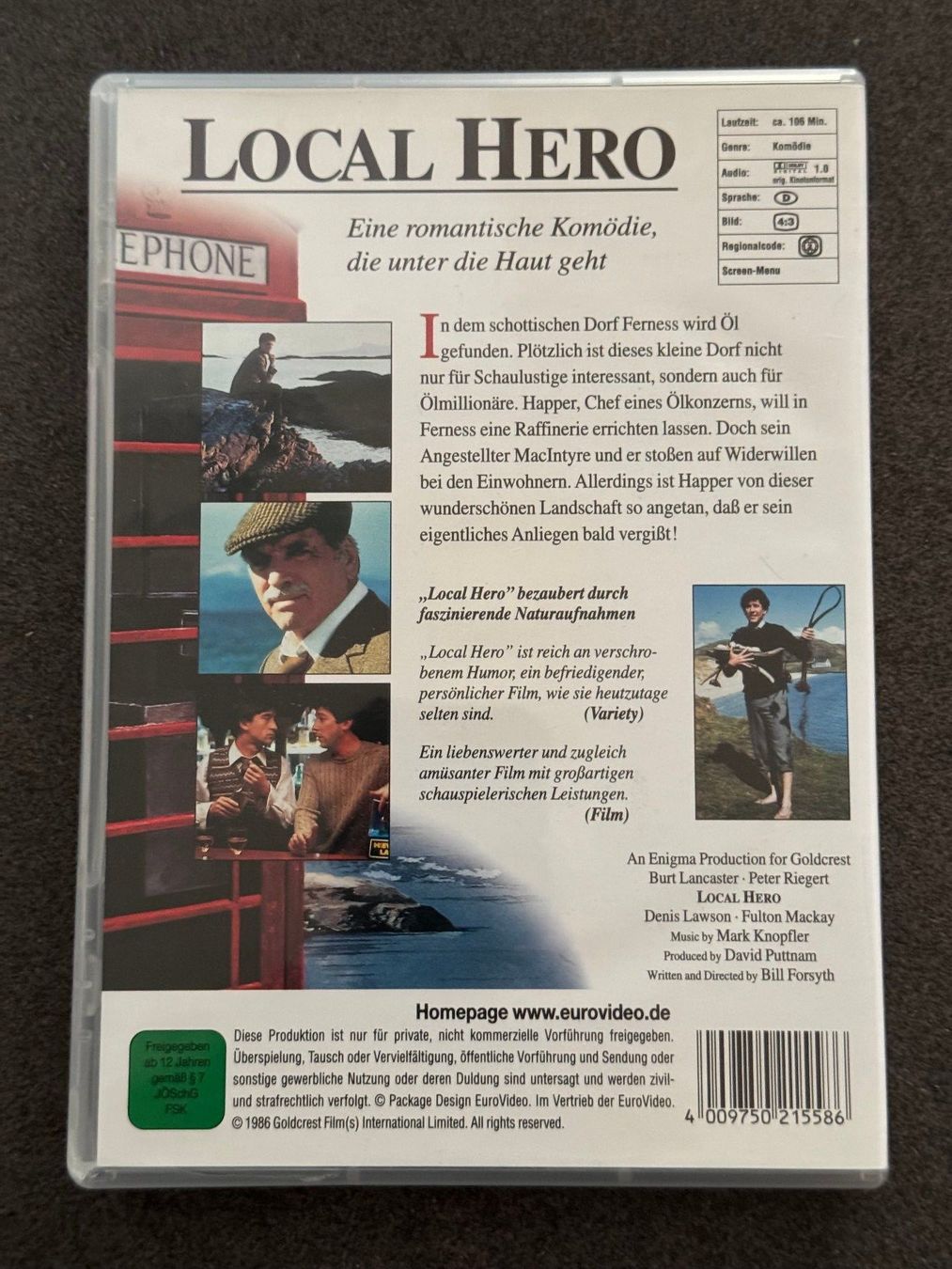 Tutti i DVDs: Local Hero DVD DE Burt Lancaster Peter Riegert – Usato da Fribourg venduto da tschjoly 1