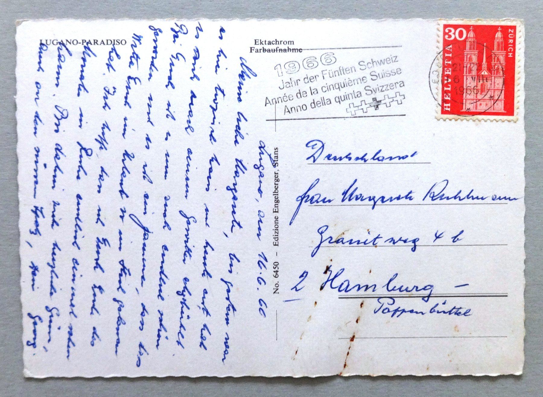 Cartes postales: Lugano-Paradiso – Défectueux à Fétigny par Billy2miny 1