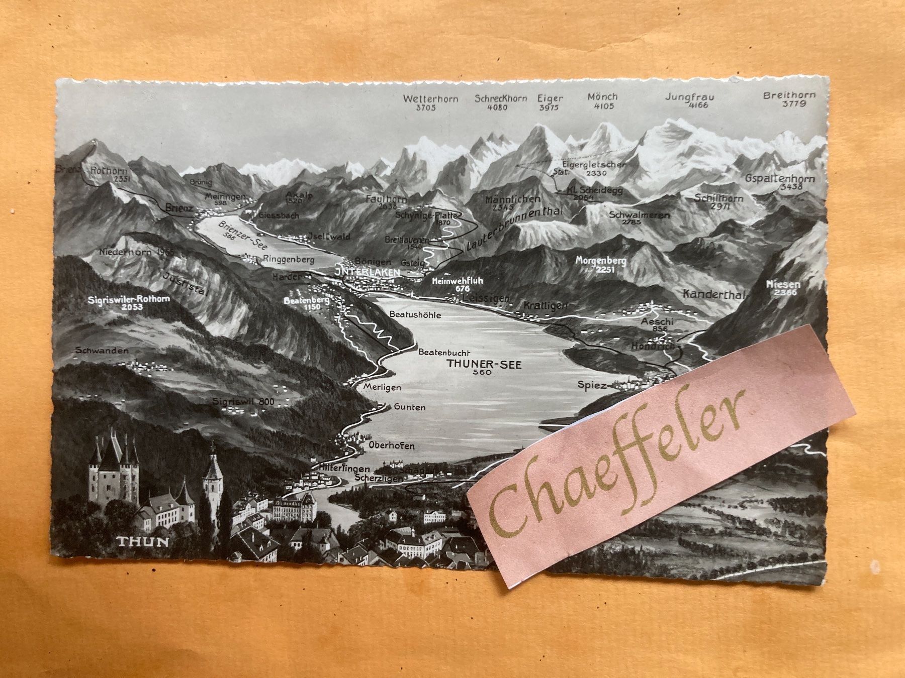 Cartes postales: Thun und Thunersee mit BernerOberland – D'occasion à Zürich par Chaeffeler