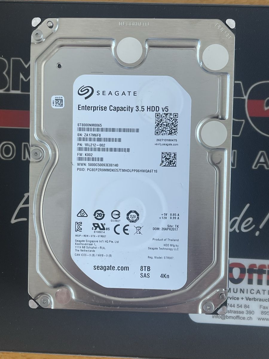 Seagate Disques durs: Seagate Enterprise Capacity 3.5 HDD v5 8TB SAS – D'occasion à Wängi par Bmo