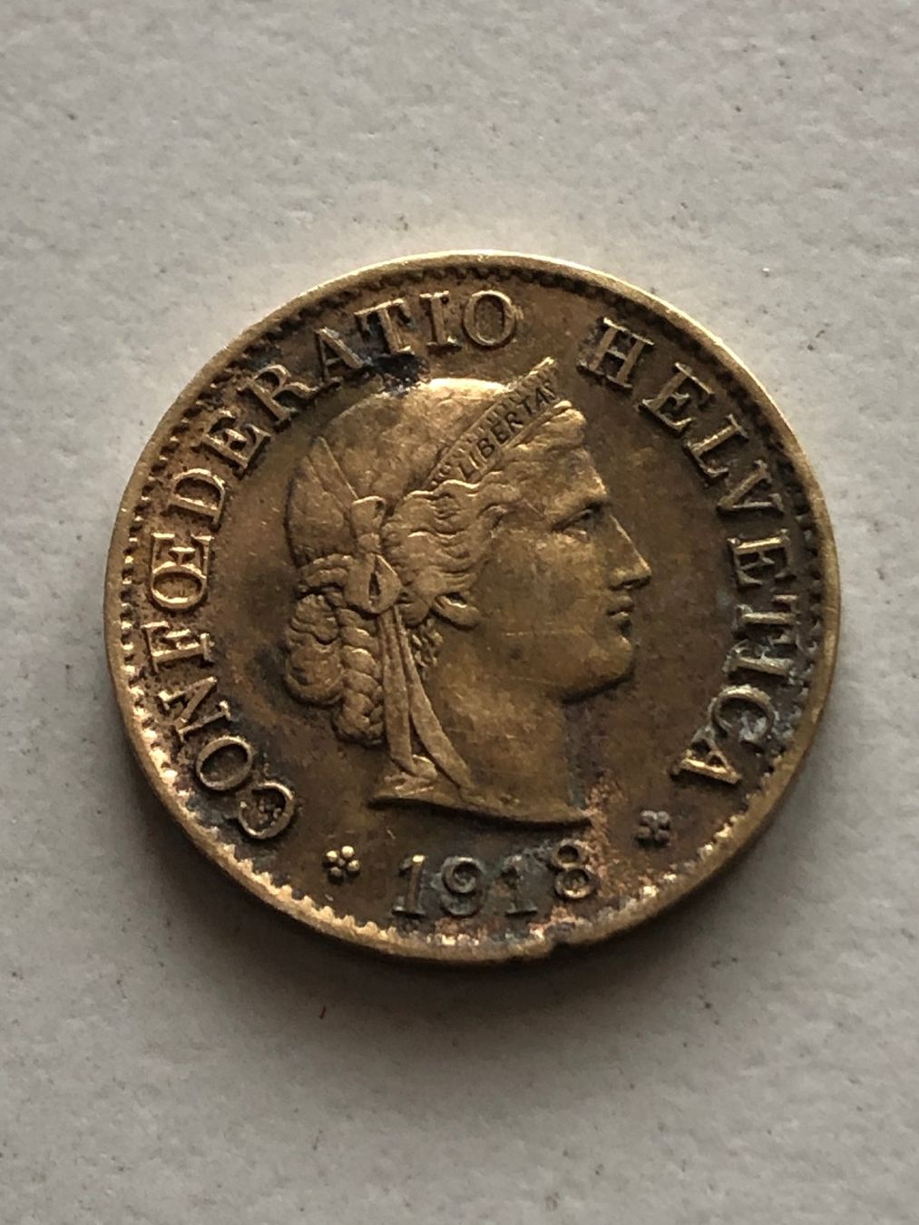 Toutes les monnaies: 5 Rp. 1918 Messing – D'occasion à Schötz par Odpa