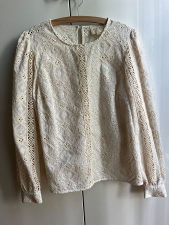 Sézane Broderie Anglaise Bluse (Gr. 38)