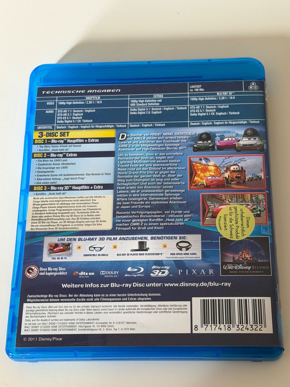 Tutti i DVDs: Blu-ray 3D Cars 2 3-Disc Set – Nuovo (secondo la descrizione) da Altstätten SG venduto da sheamus 1