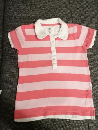 L.O.G.G. Poloshirt Gr 122 gestreift rosa weiss