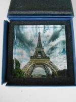 Souvenir von Paris, Aschenbecher Glas, ca. 12,5 x 12,5 cm