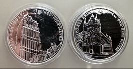 2x 1 oz Silber 2017/18–Big Ben & Tower Bridge Royal Mint 