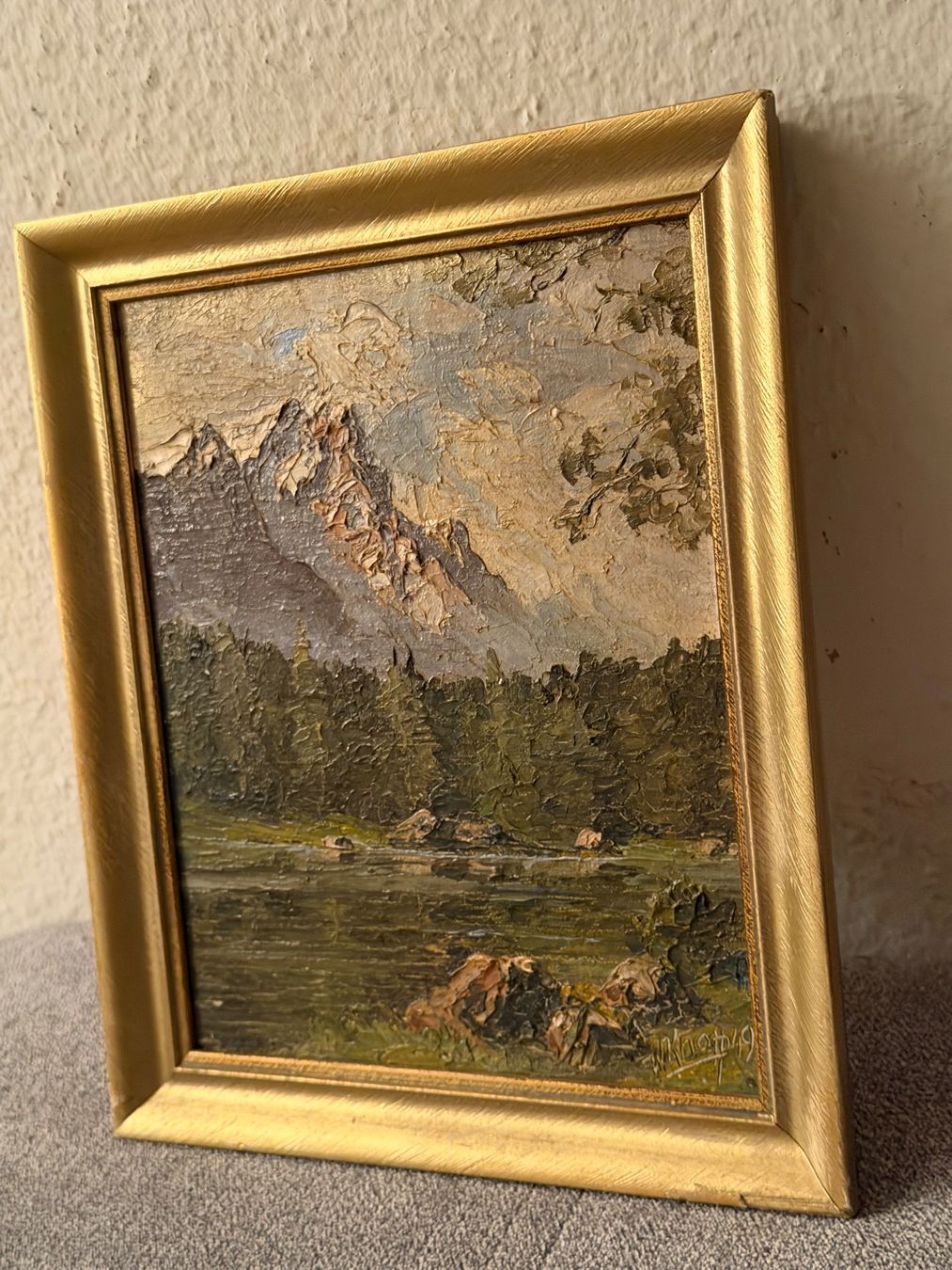 Dipinti: Antike Bergmalerei Landschaft 1949 – Usato da Basel venduto da PAUL_ART 5
