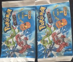 2 Pokemon Metal Tags Set 1 sealed packs new condition