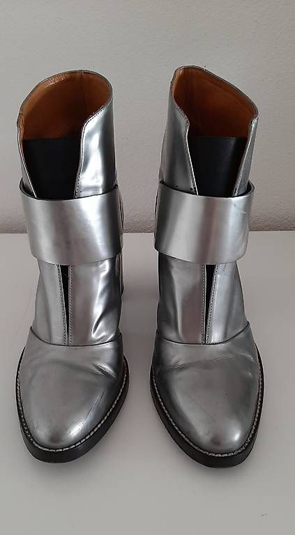 Scarpe da donna: Coole silberne Stiefeletten mit Blockabsatz, Grösse 38 – Usato da Uster venduto da kgw78 3