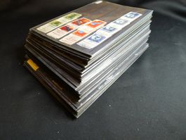 Schweizer Briefmarken Dubletten auf Steckkarten 1969-1977