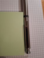Lamy Metall silber, Blau, Grün und Drückbleistift. 