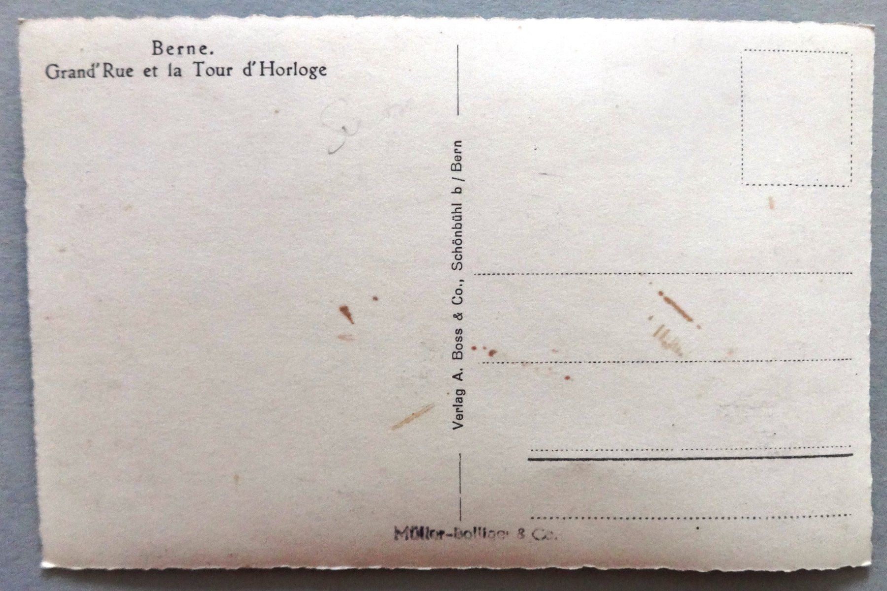 Cartoline postali: Bern, Kramgasse mit Zeitglockenturm – Difettoso da Fétigny venduto da Billy2miny 1